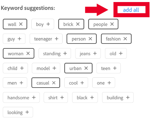 View of How to organize and add keywords